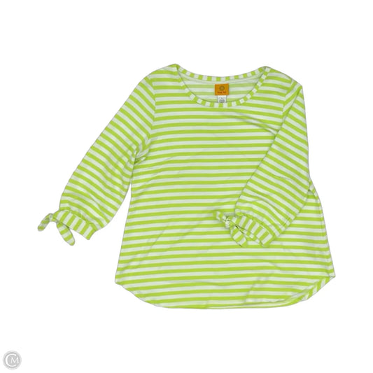 Top 3/4 Sleeve By Ruby Rd In Green & White, Size: L