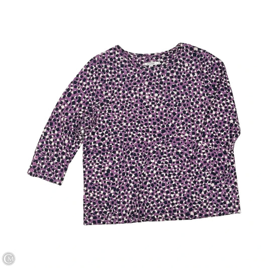 Top 3/4 Sleeve By Chicos In Blue & Purple, Size: Xl