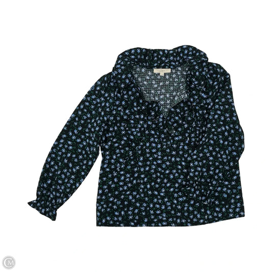 Blouse Long Sleeve By Loft In Floral Print, Size: L