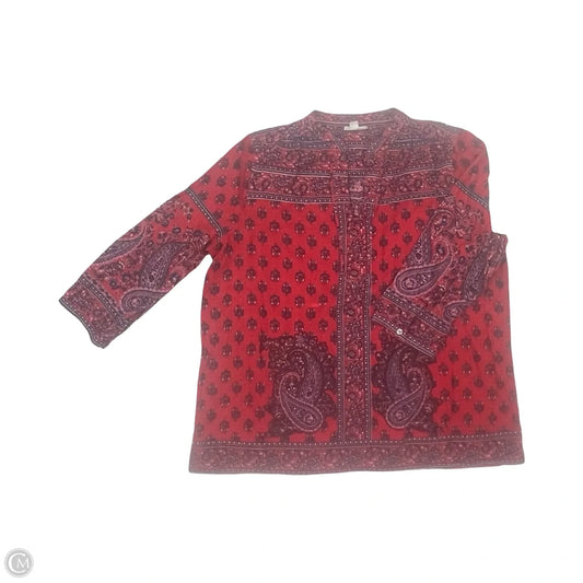 Blouse Long Sleeve By J. Jill In Blue & Red, Size: L