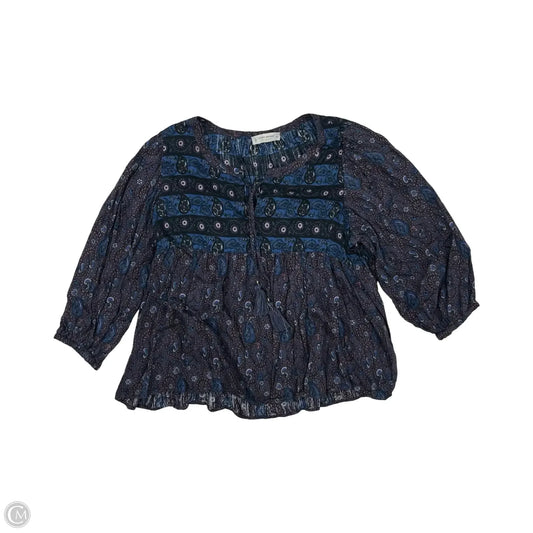 Blouse Long Sleeve By Lucky Brand In Multi-colored, Size: Xl