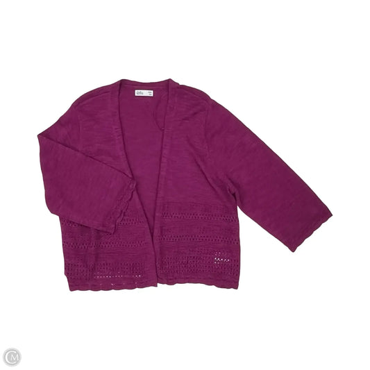 Cardigan By Croft And Barrow In Purple, Size: Xxl
