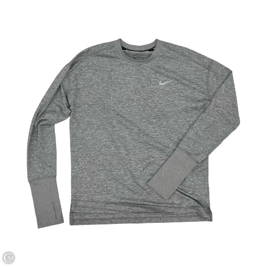 Athletic Top Long Sleeve Crewneck By Nike In Grey, Size: S