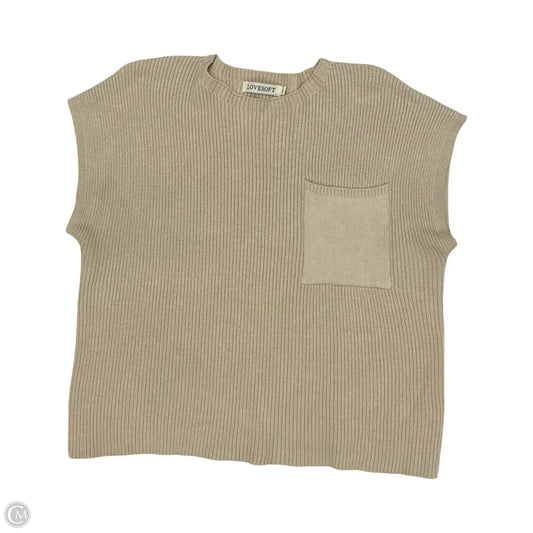 Vest Sweater By Clothes Mentor In Tan, Size: M