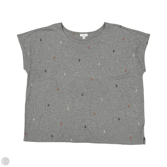 Top Short Sleeve By J. Jill In Grey, Size: 2x