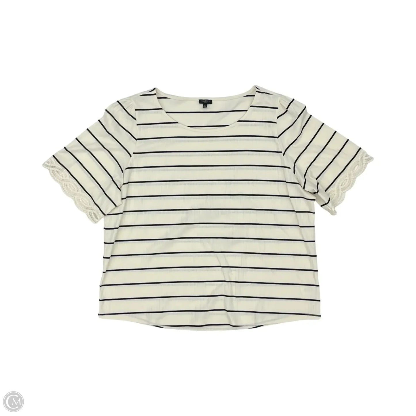 Blouse Short Sleeve By Talbots In Black & Cream, Size: 3x