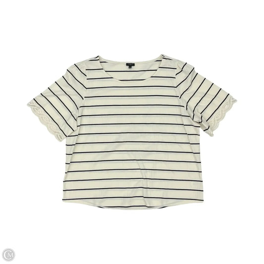 Blouse Short Sleeve By Talbots In Black & Cream, Size: 3x