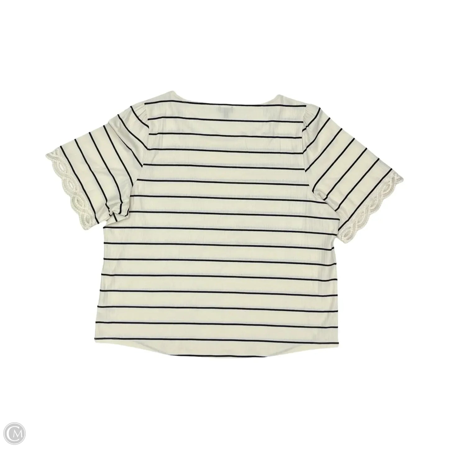 Blouse Short Sleeve By Talbots In Black & Cream, Size: 3x