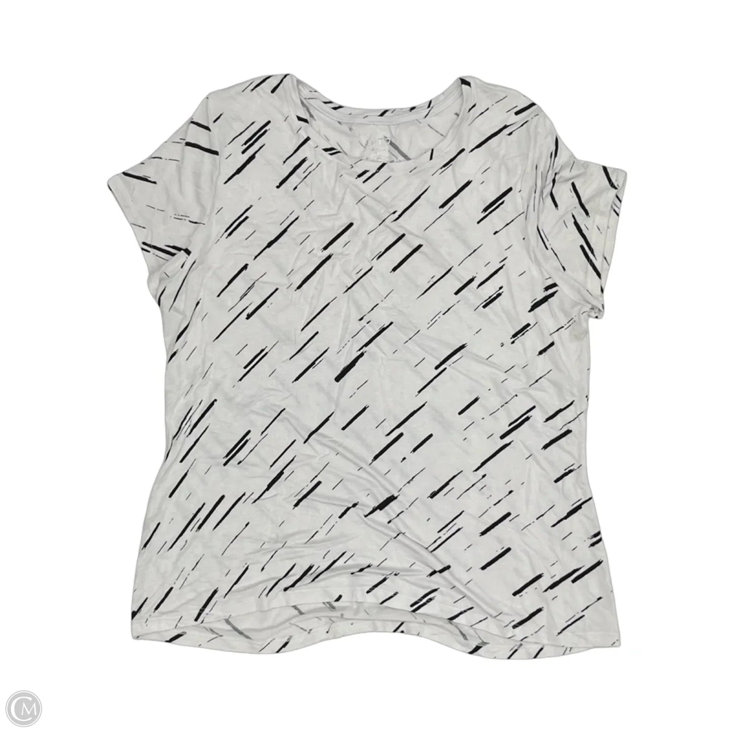 Top Short Sleeve By Apt 9 In Black & White, Size: Xl