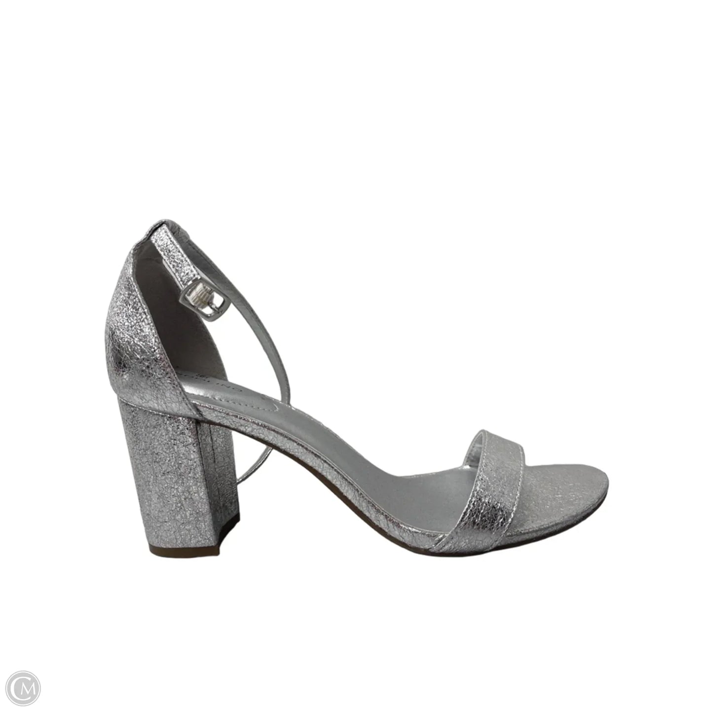 Sandals Heels Block By Bandolino In Silver, Size: 9.5