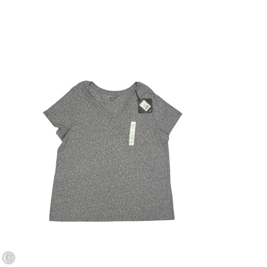 Top Short Sleeve Basic By Ava & Viv In Grey, Size: 2x