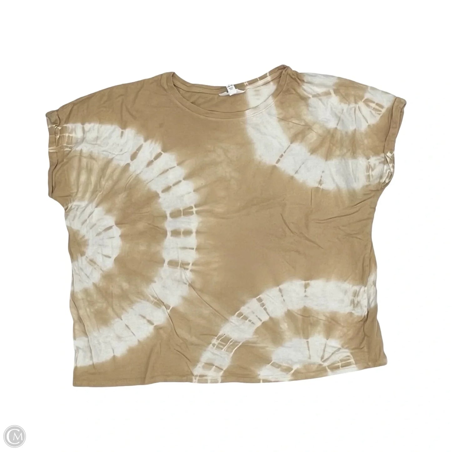 Top Short Sleeve By Time And Tru In Brown & White, Size: Xl