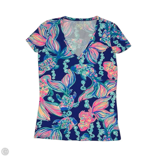 Top Short Sleeve Designer By Lilly Pulitzer In Blue, Size: Xs