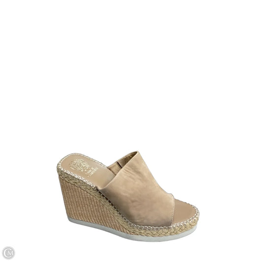 Sandals Heels Wedge By Vince Camuto In Tan, Size: 9.5