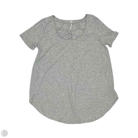 Top Short Sleeve By Zenana In Grey, Size: 1x