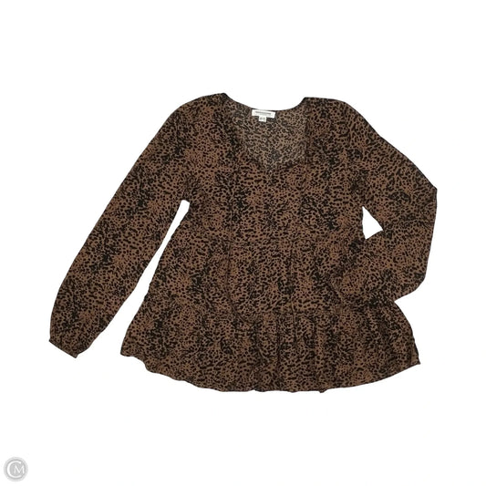 Top Long Sleeve By Beachlunchlounge In Leopard Print, Size: Xs