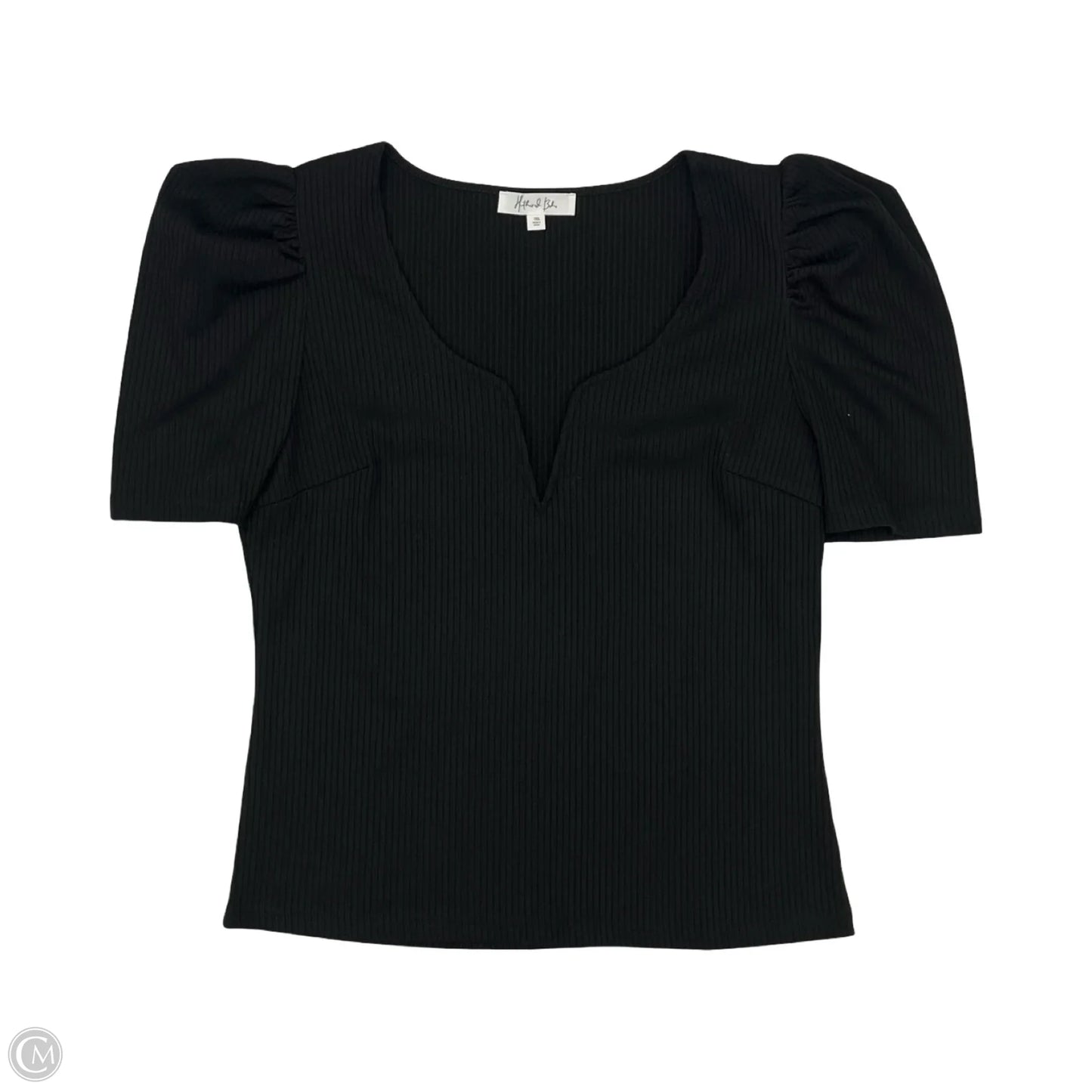 Top Short Sleeve By Clothes Mentor In Black, Size: 1x