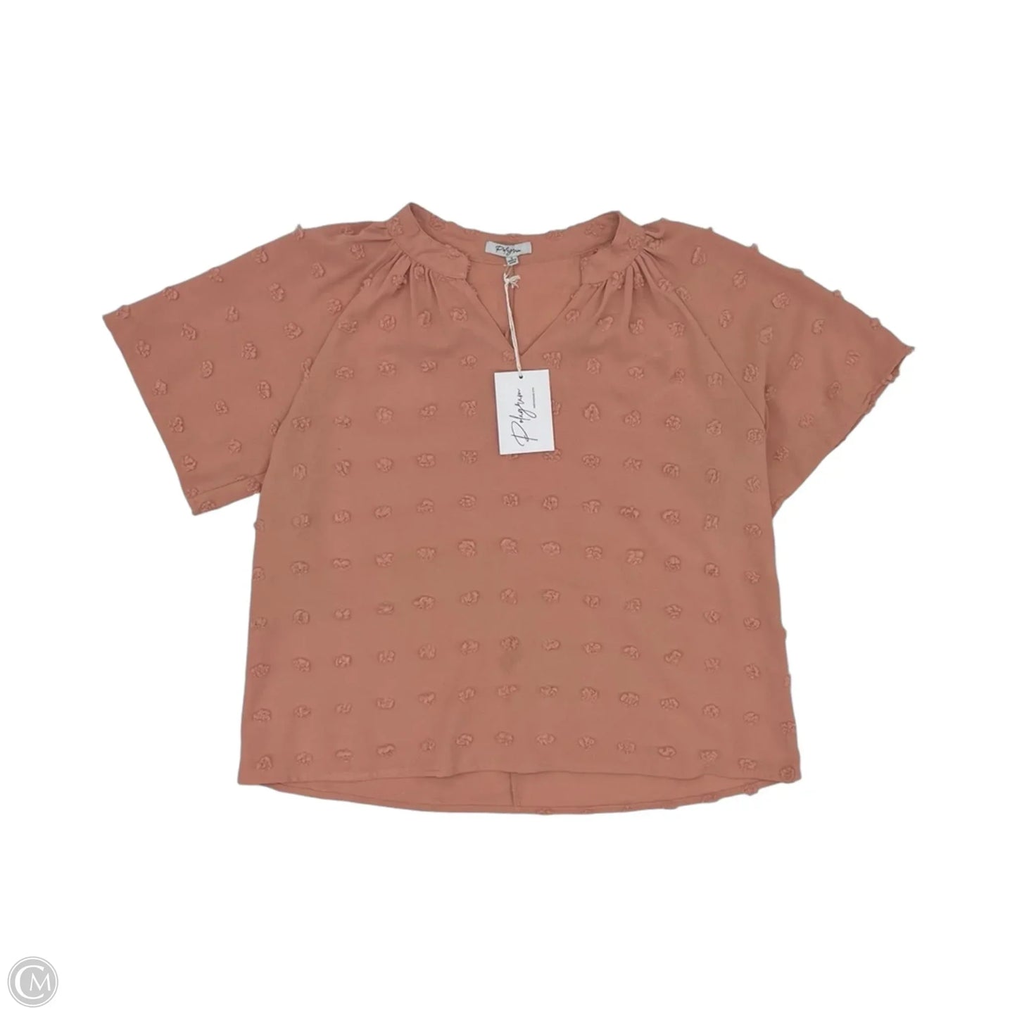 Blouse Short Sleeve By Polagram In Pink, Size: S