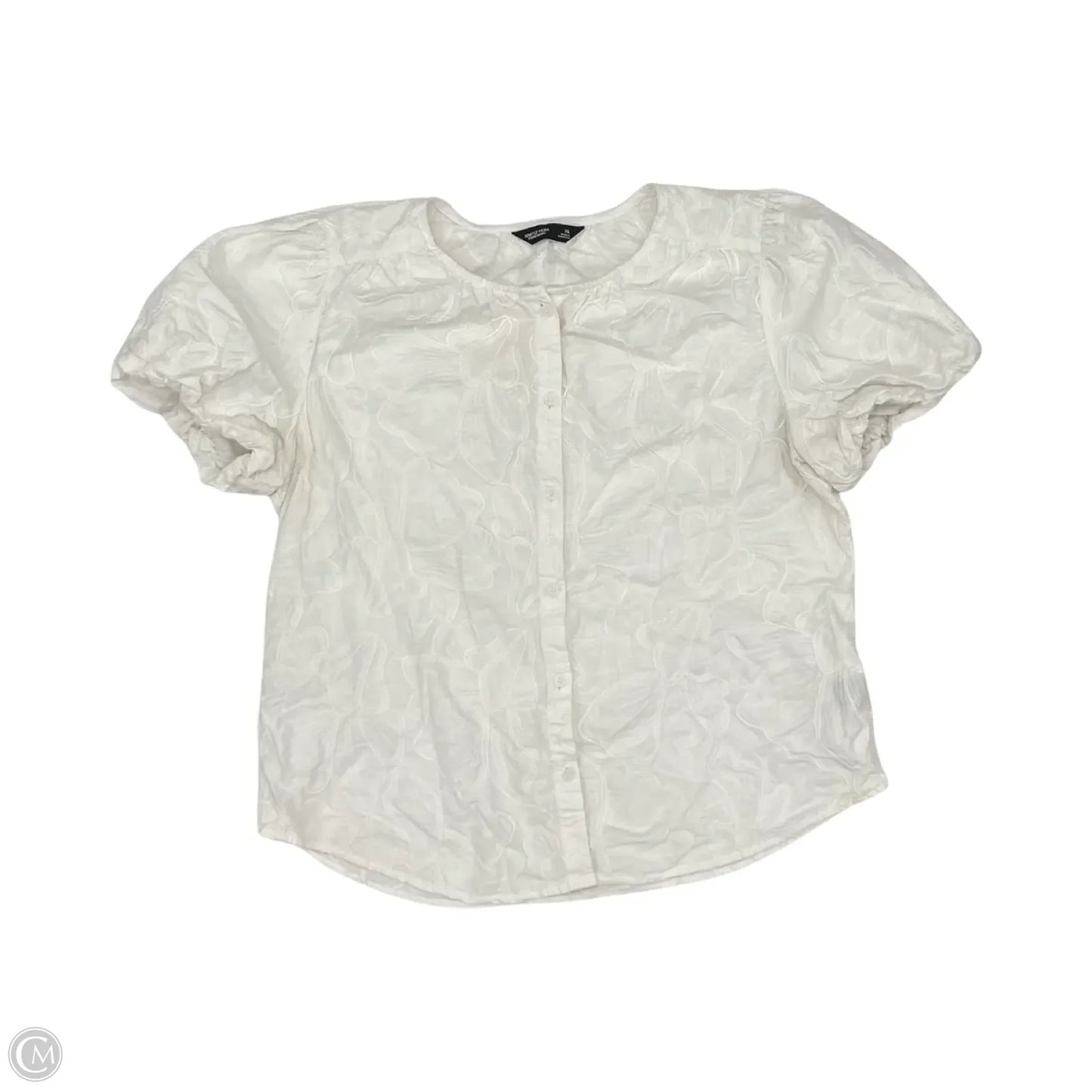 Blouse Short Sleeve By Simply Vera In White, Size: Xl