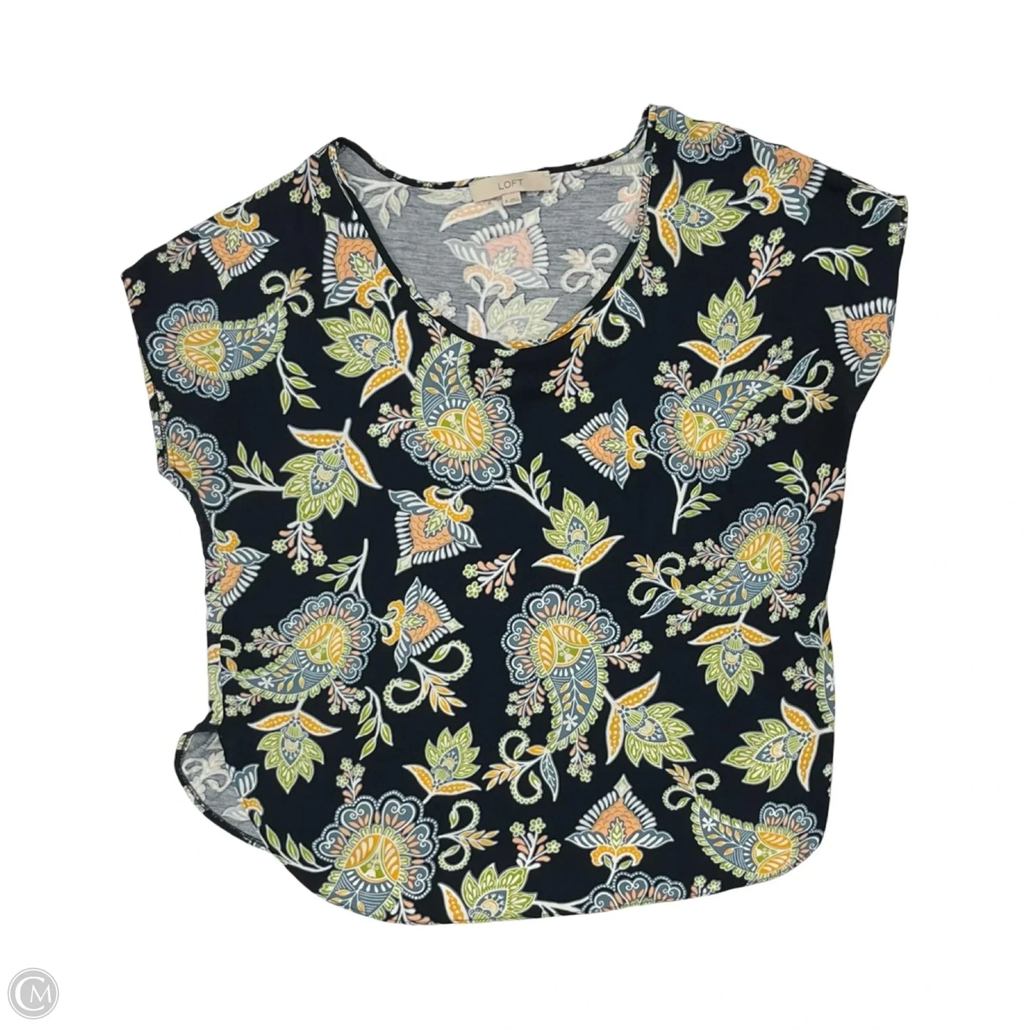 Top Short Sleeve By Loft In Floral Print, Size: M