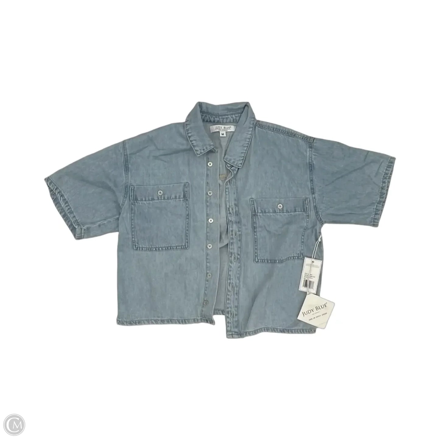 Top Short Sleeve By Judy Blue In Blue Denim, Size: M