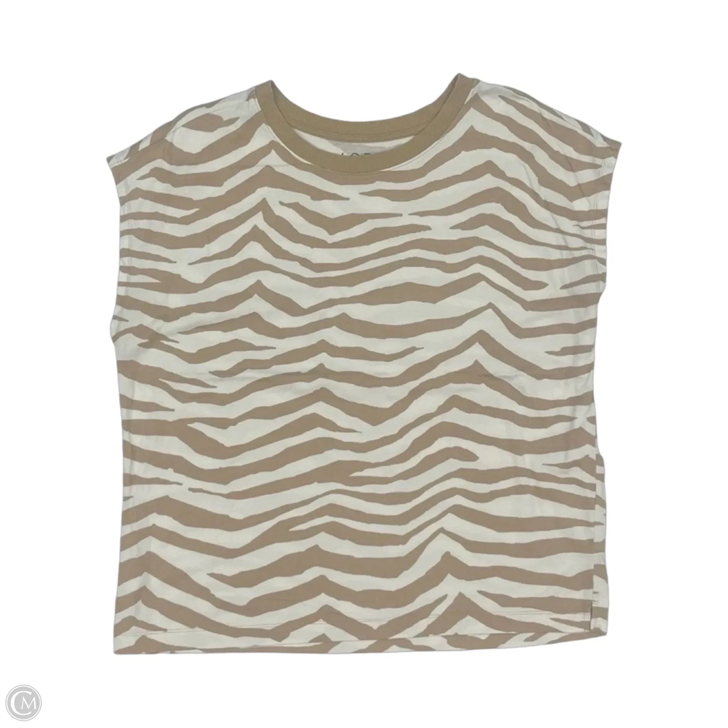 Top Sleeveless By Loft In Cream & Tan, Size: L