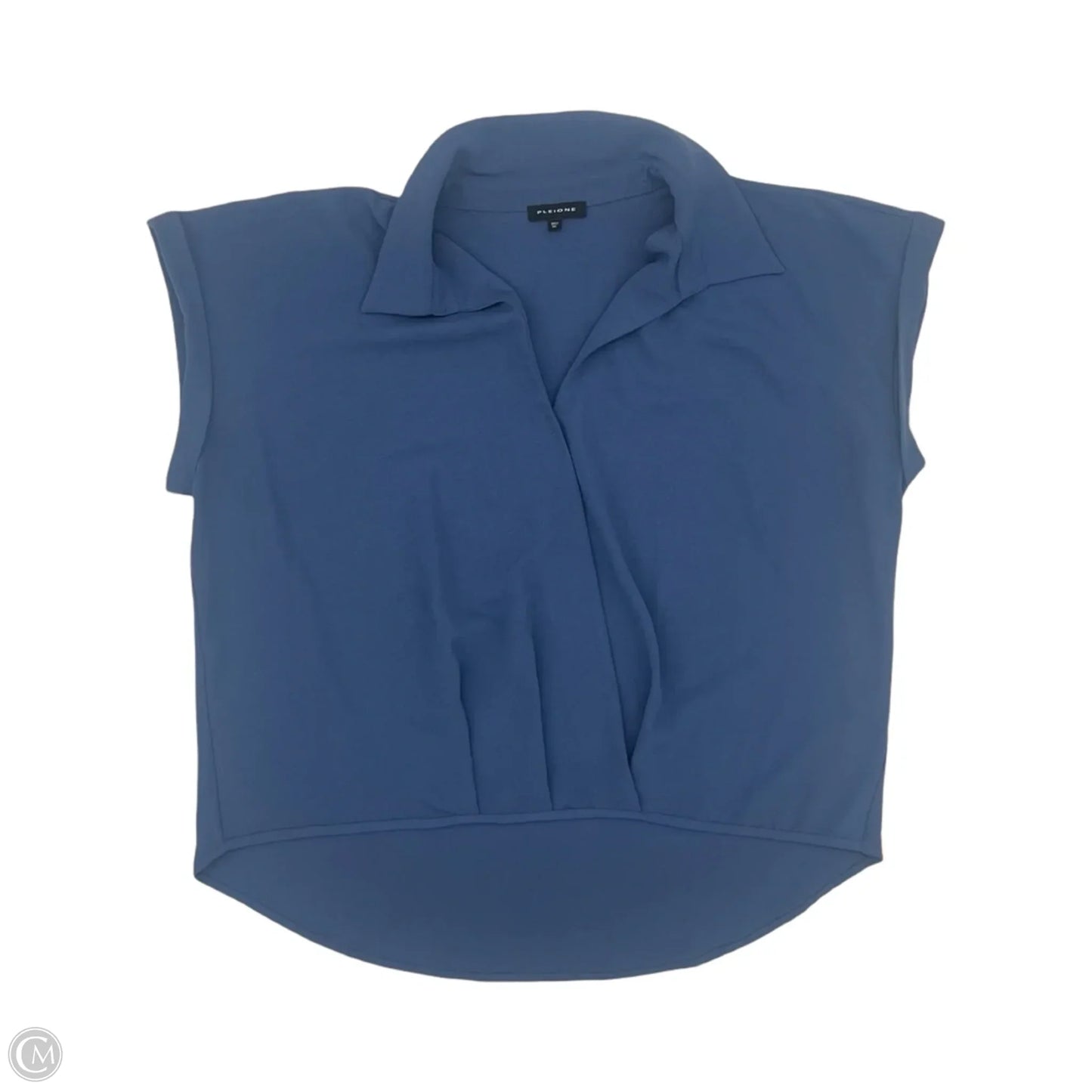 Blouse Short Sleeve By Pleione In Blue, Size: Xl