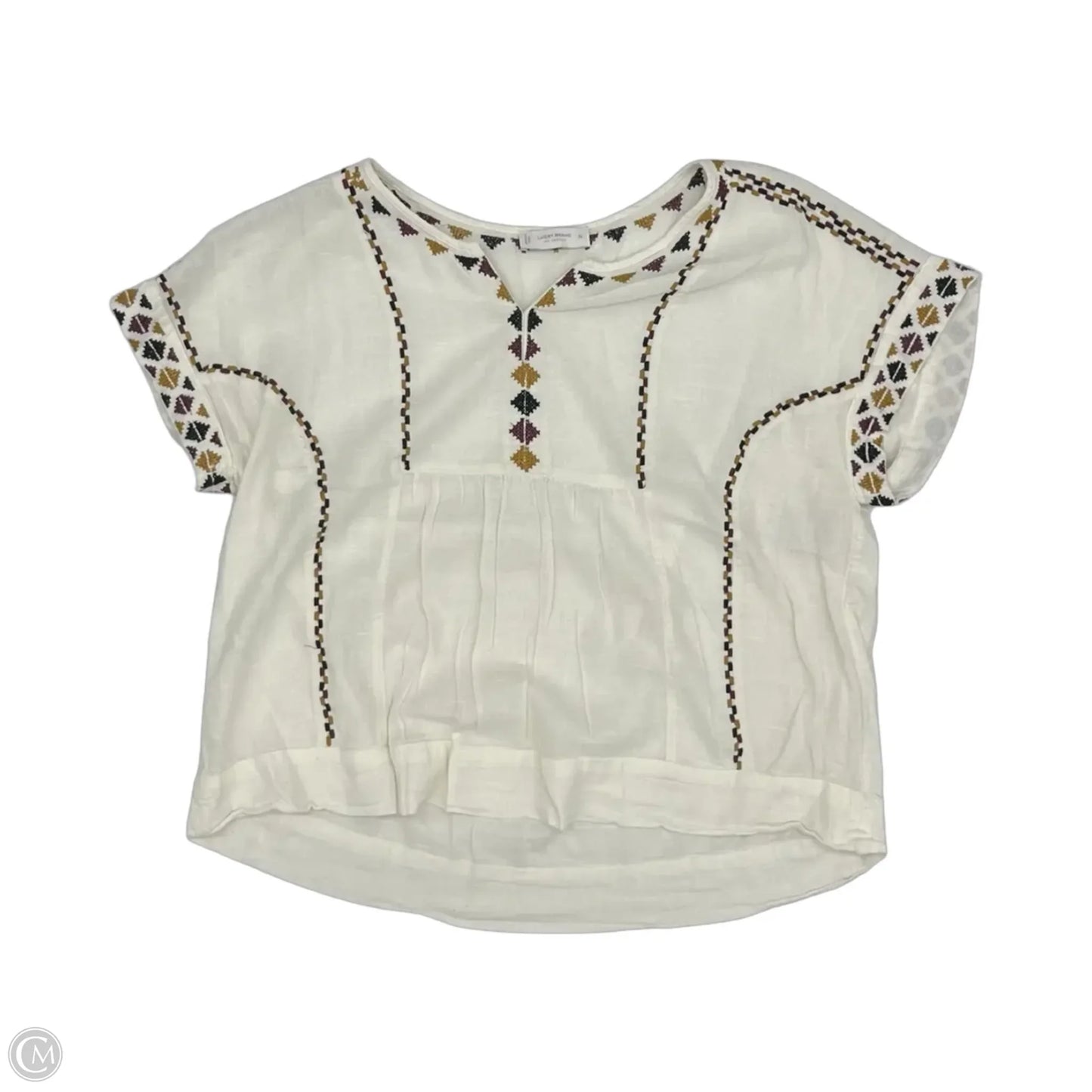 Top Short Sleeve By Lucky Brand In White, Size: Xl