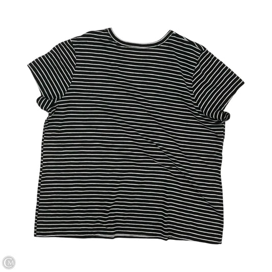 Top Short Sleeve By Time And Tru In Black & White, Size: Xxl