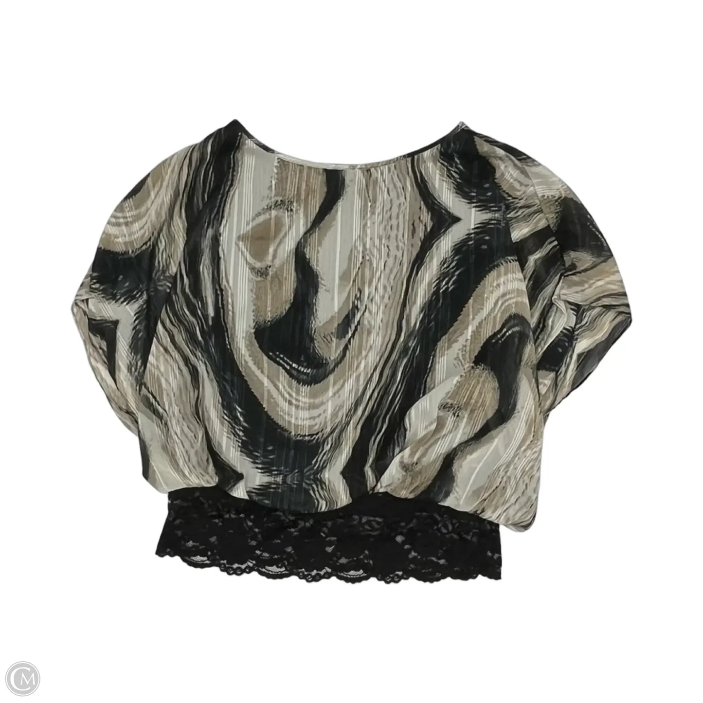 Blouse Short Sleeve By Zac And Rachel In Tan, Size: M