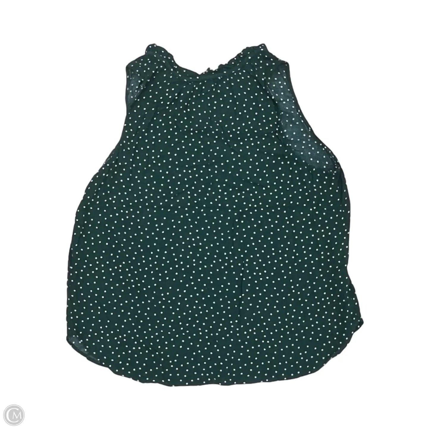 Blouse Sleeveless By Loft In Green & White, Size: Xl