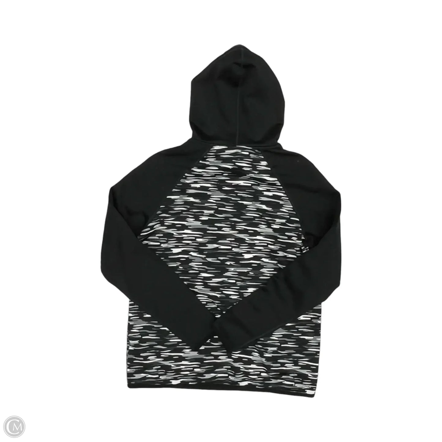 Athletic Sweatshirt Hoodie By Nike In Black & White, Size: M