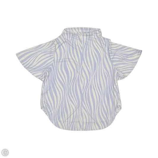 Blouse Short Sleeve By Alfani In Purple & White, Size: Xl