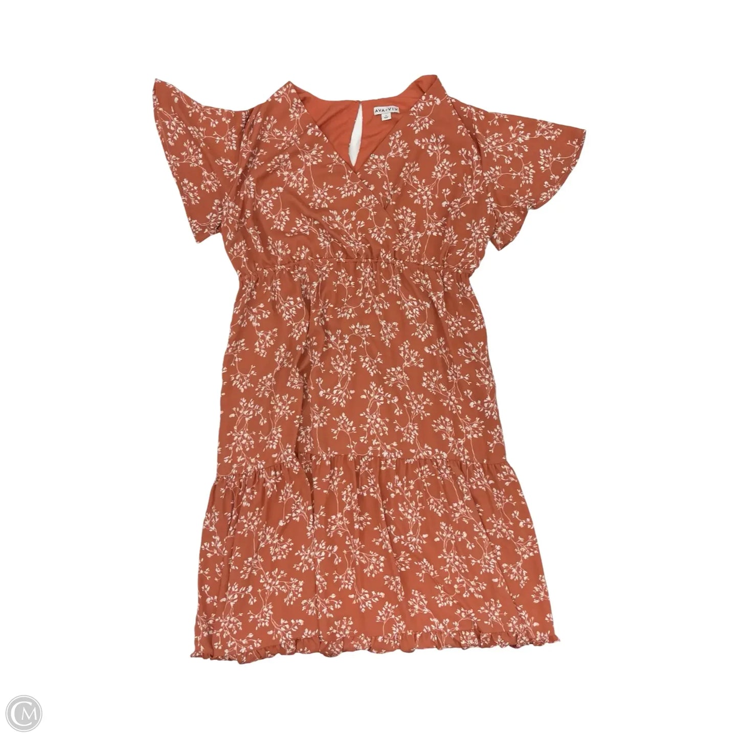Dress Party Long By Ava & Viv In Orange, Size: 1x