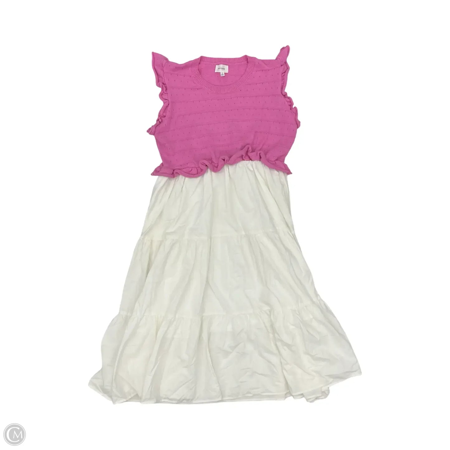 Dress Casual Maxi By Heyson In Pink & White, Size: 2x