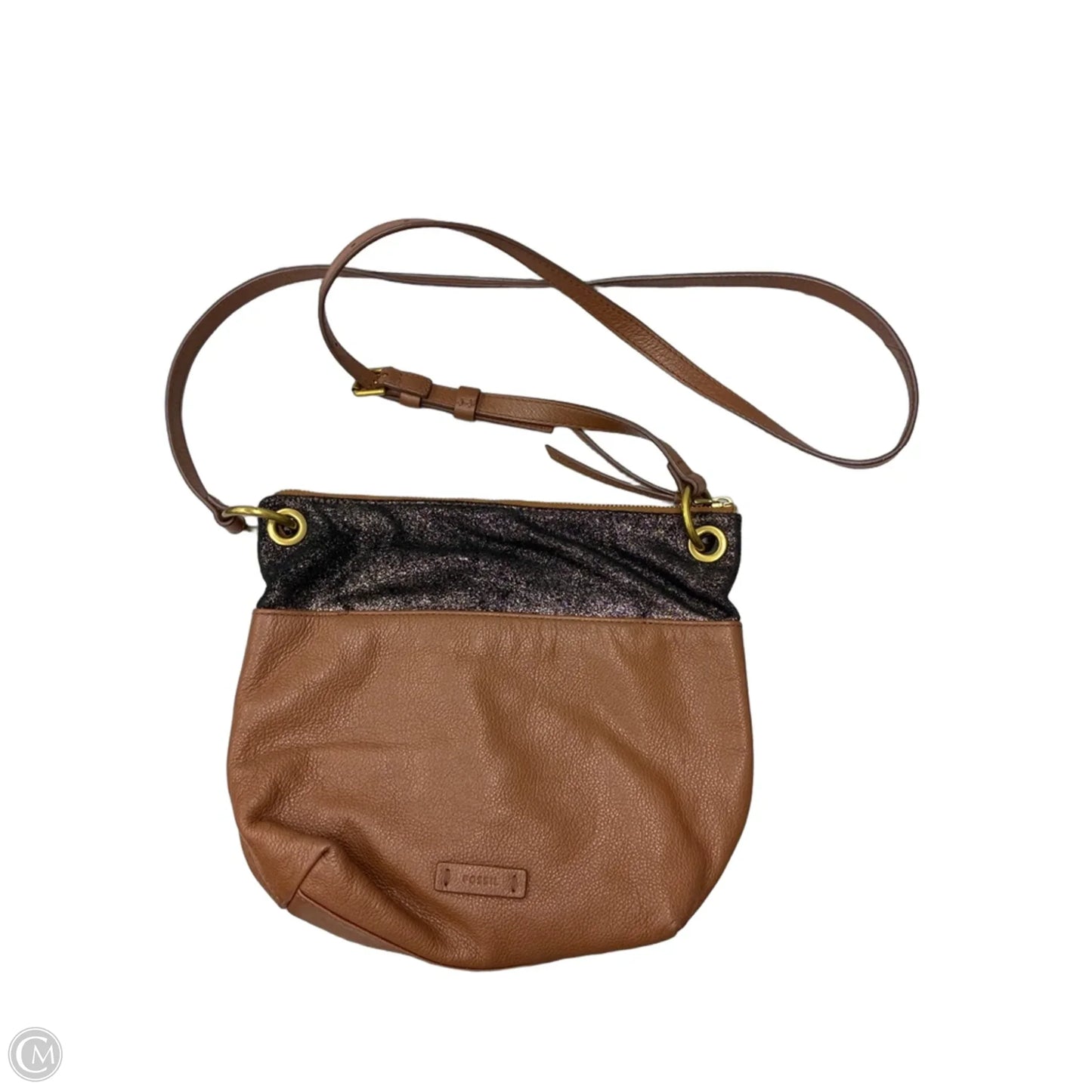 Crossbody Leather By Fossil, Size: Medium