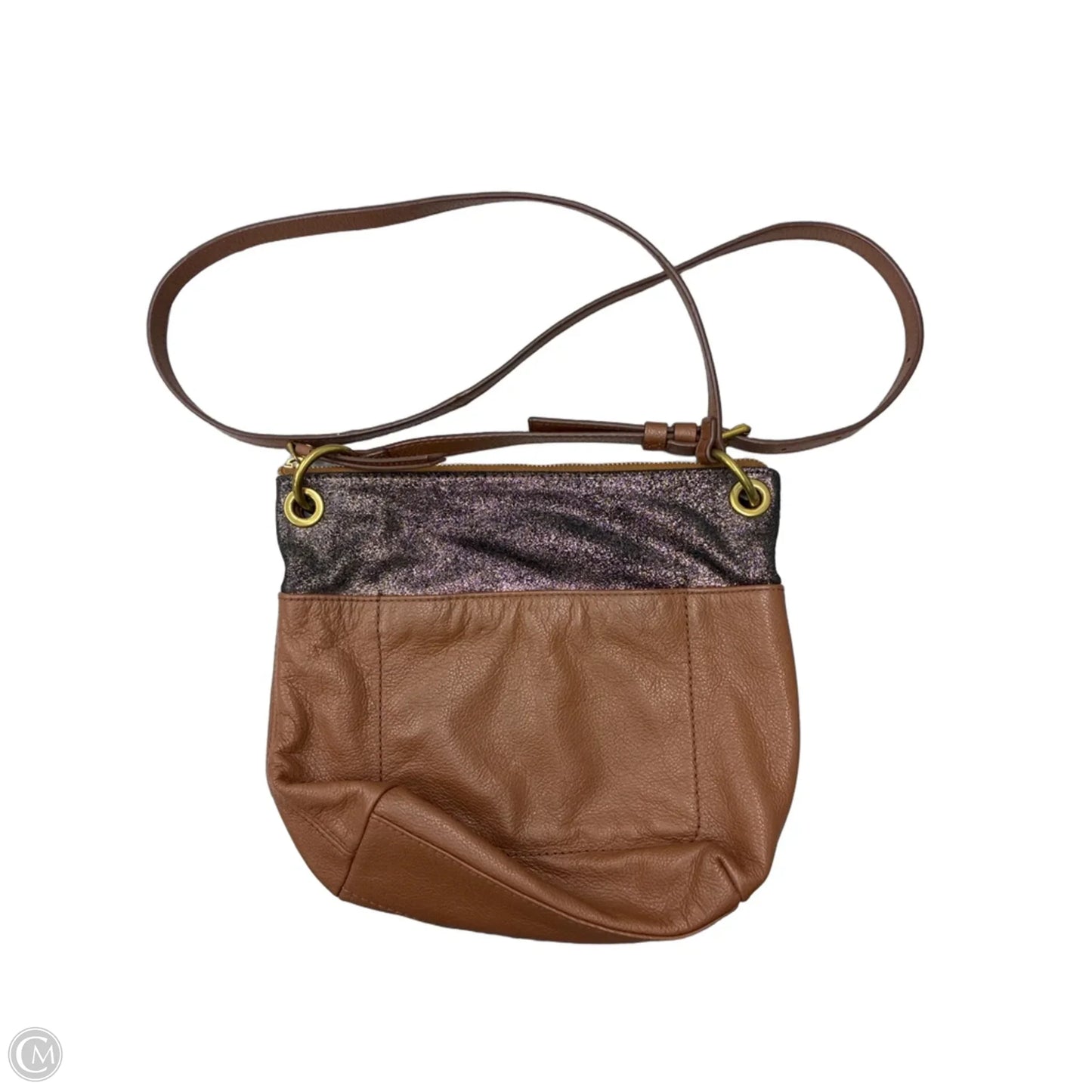 Crossbody Leather By Fossil, Size: Medium