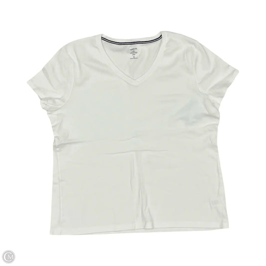 Top Short Sleeve Basic By Croft And Barrow In White, Size: Xl