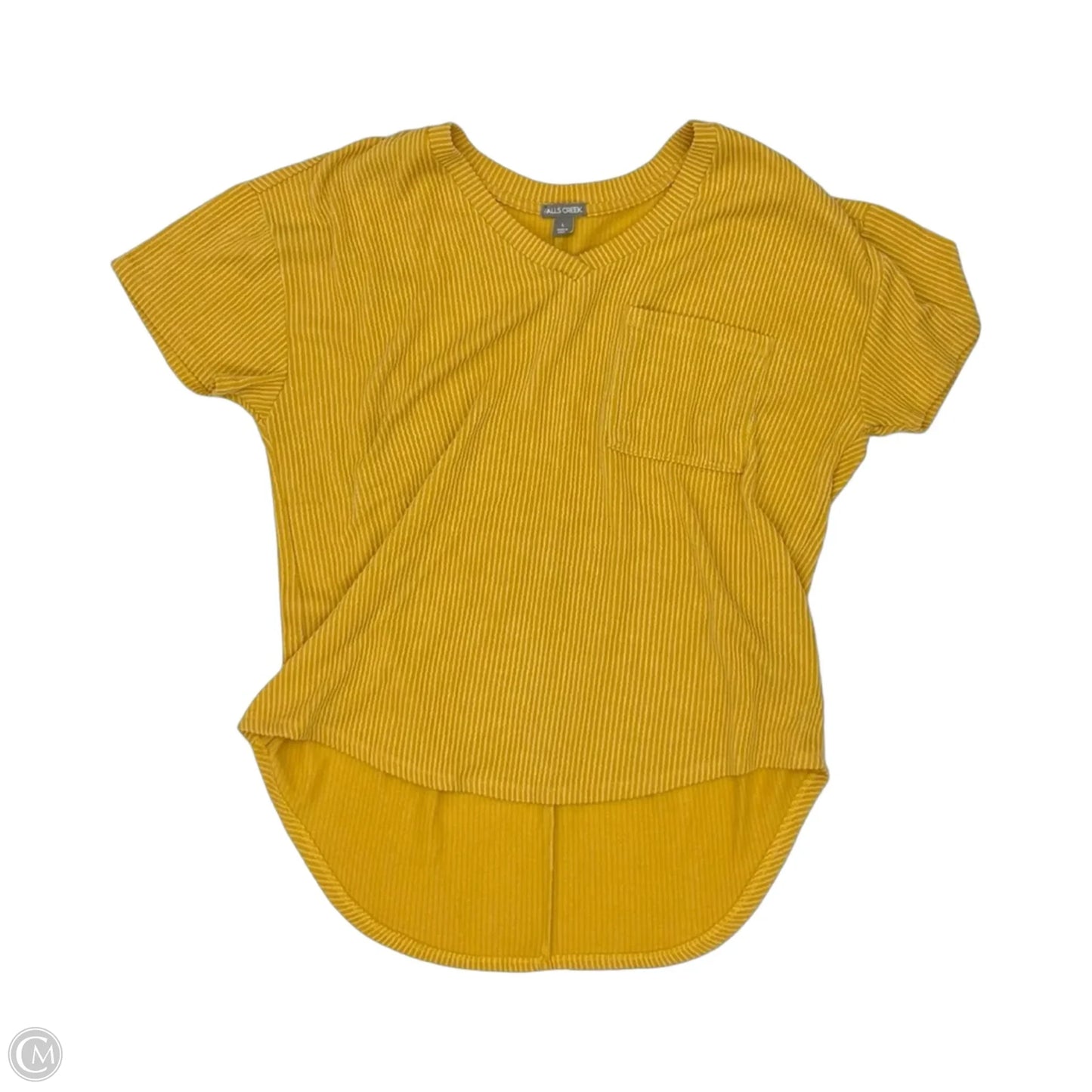 Top Short Sleeve By Falls Creek In Yellow, Size: L