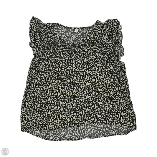 Blouse Short Sleeve By Old Navy In Leopard Print, Size: Xl