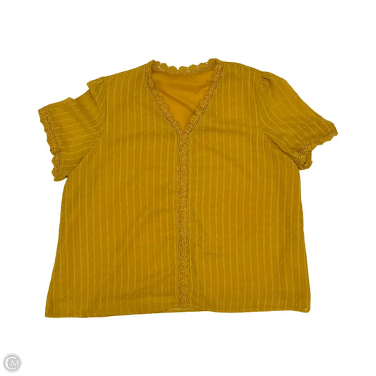 Blouse Short Sleeve By Cme In Yellow, Size: 4x