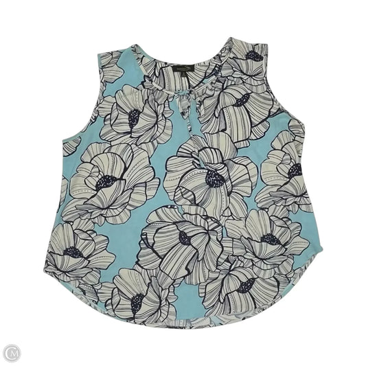 Blouse Short Sleeve By Suzanne Betro In Blue, Size: 3x