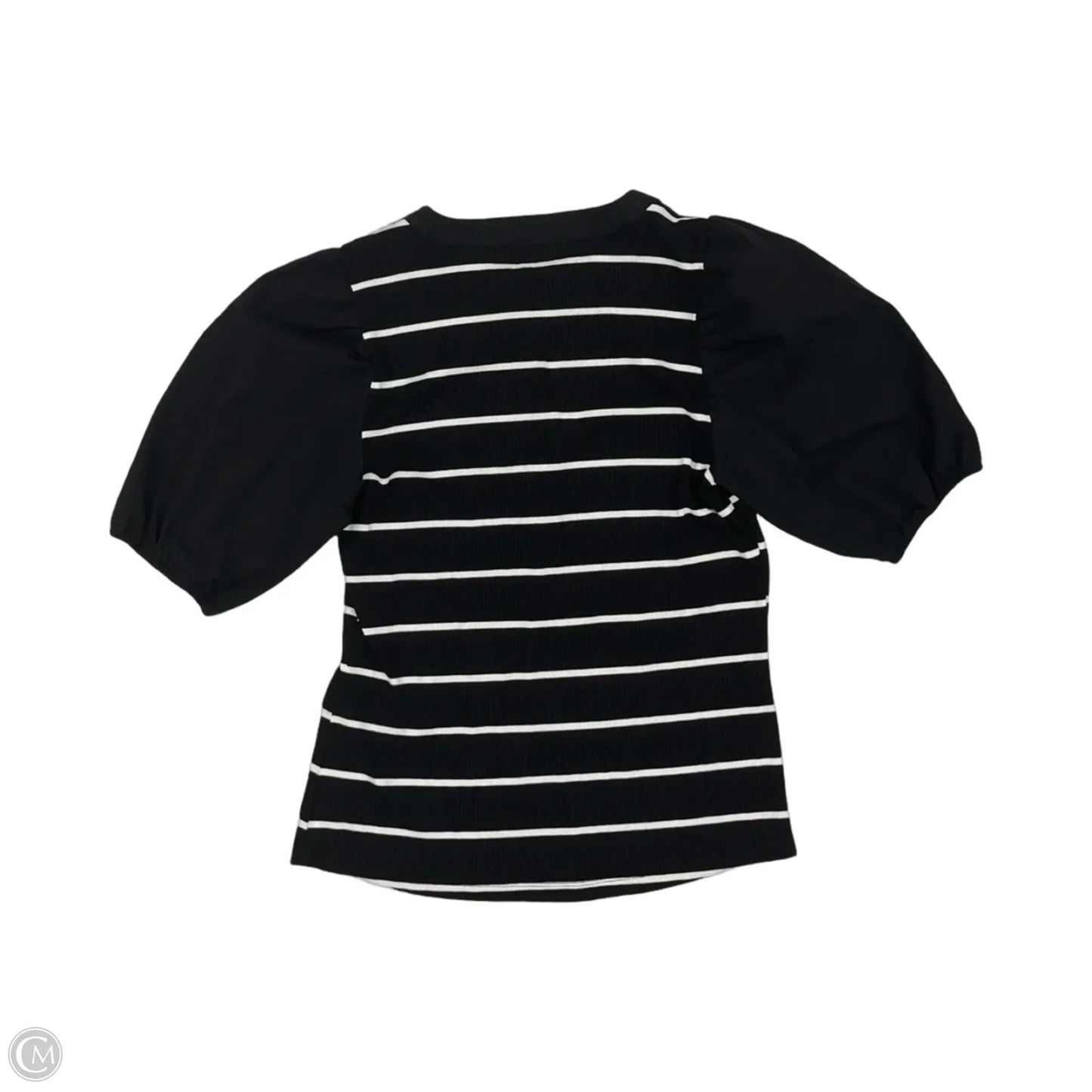 Blouse Short Sleeve By Nine West In Black & White, Size: L