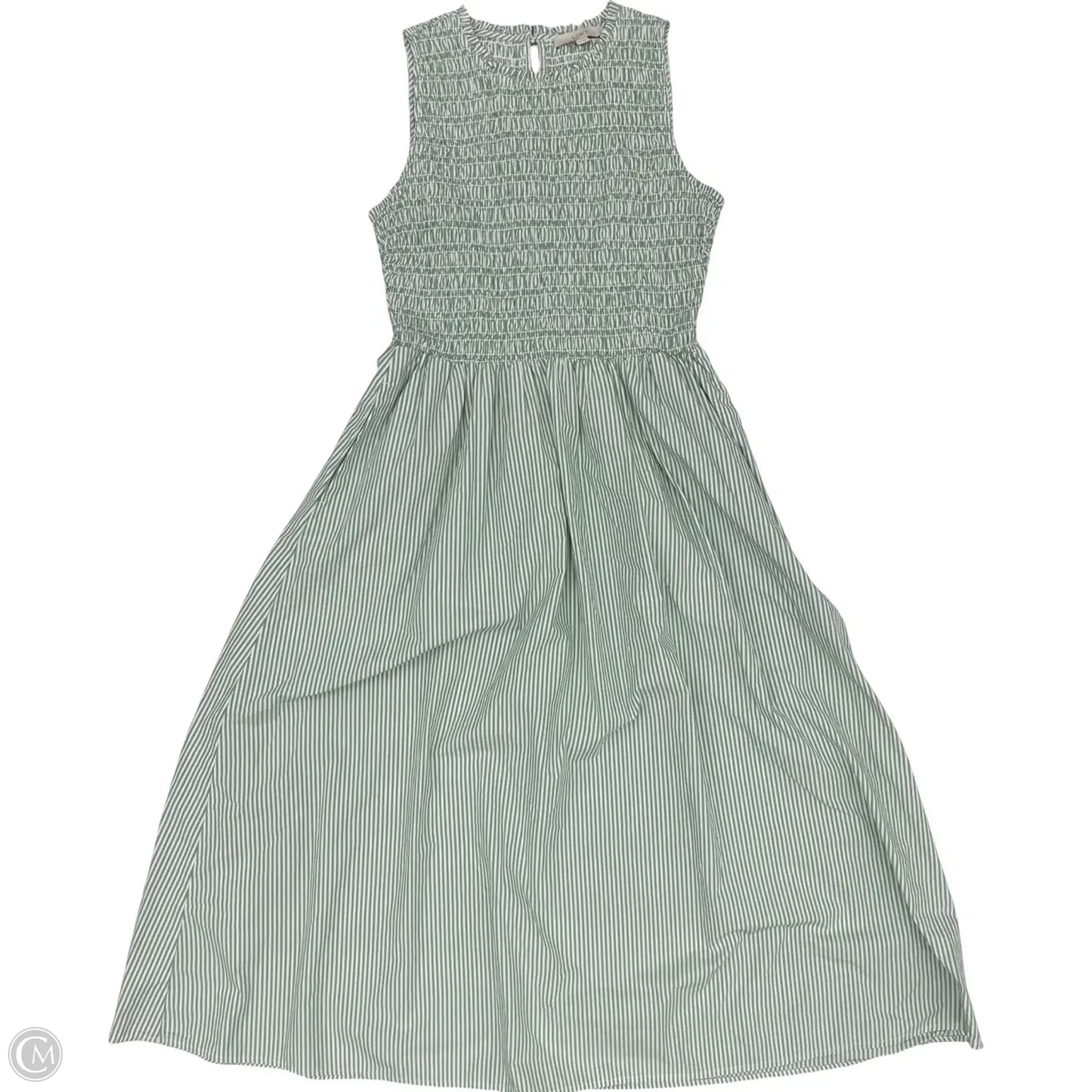Dress Party Long By Loft In Green & White, Size: M