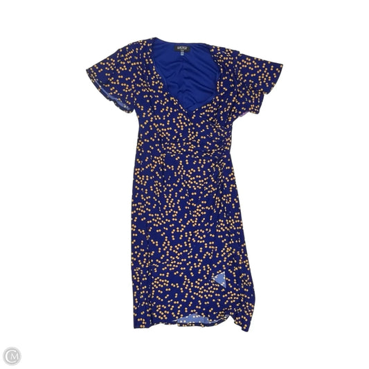 Dress Party Midi By Kasper In Blue & Yellow, Size: 1x