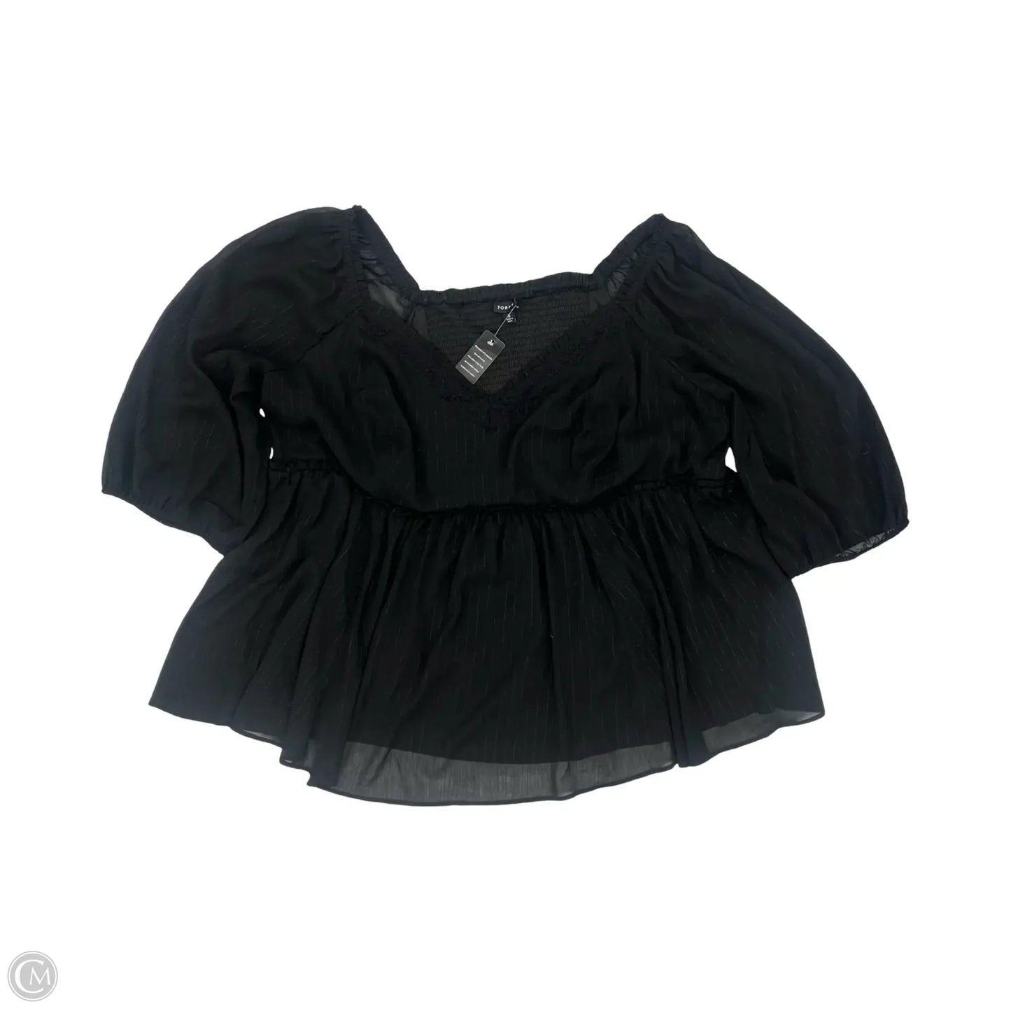 Blouse Long Sleeve By Torrid In Black, Size: 5