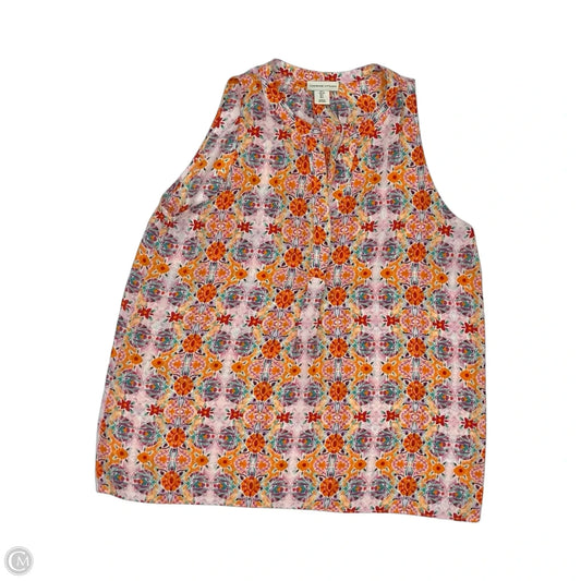 Blouse Sleeveless By Adrienne Vittadini In Multi-colored, Size: L