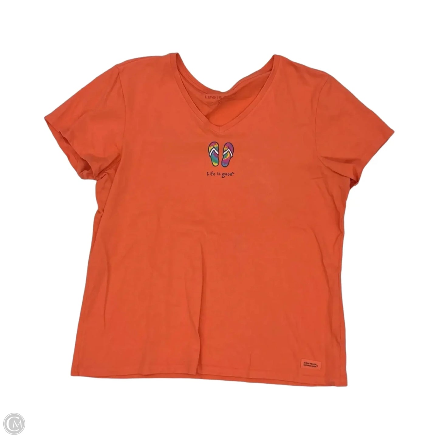 Top Short Sleeve By Life Is Good In Coral, Size: Xl