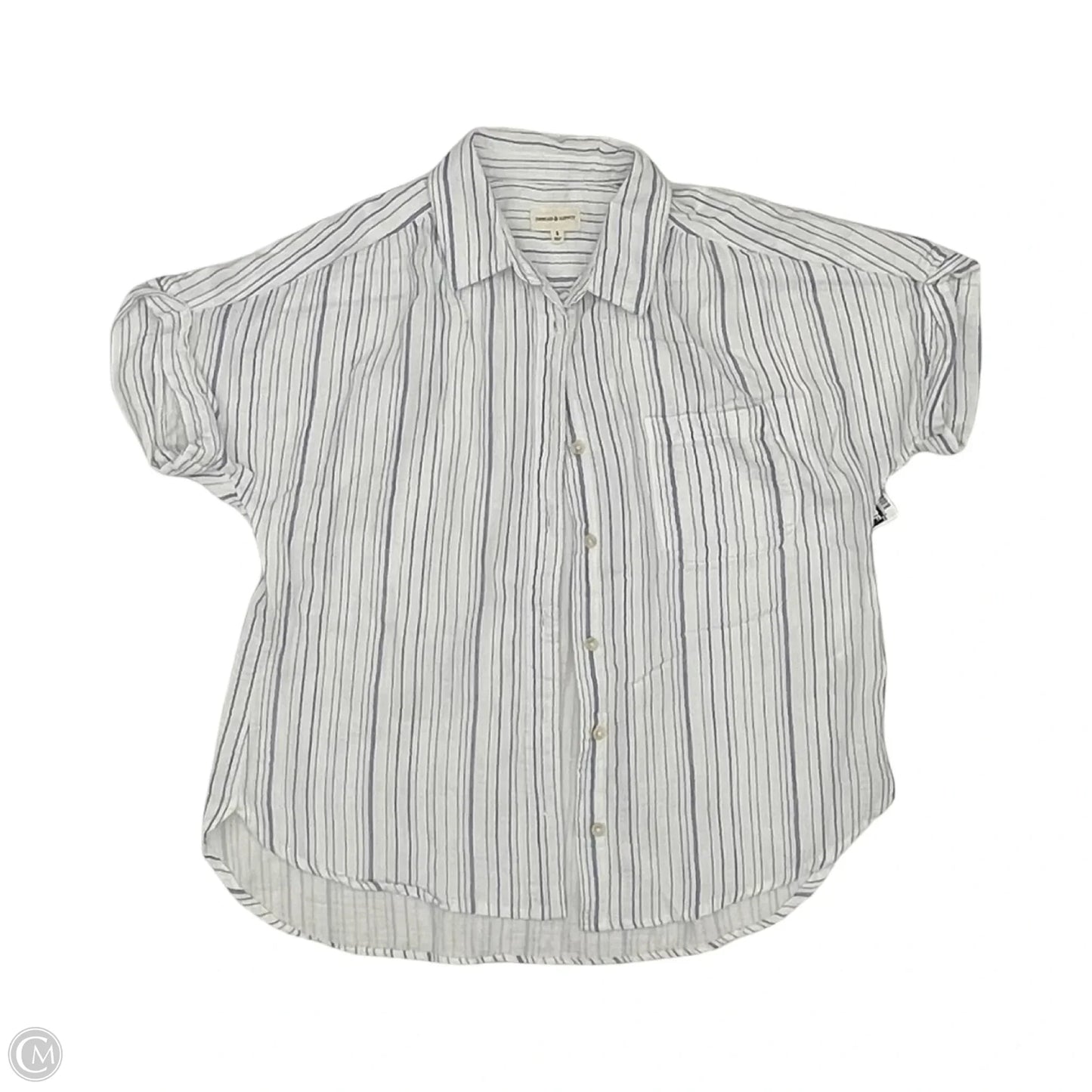 Top Short Sleeve By Thread And Supply In Blue & White, Size: S