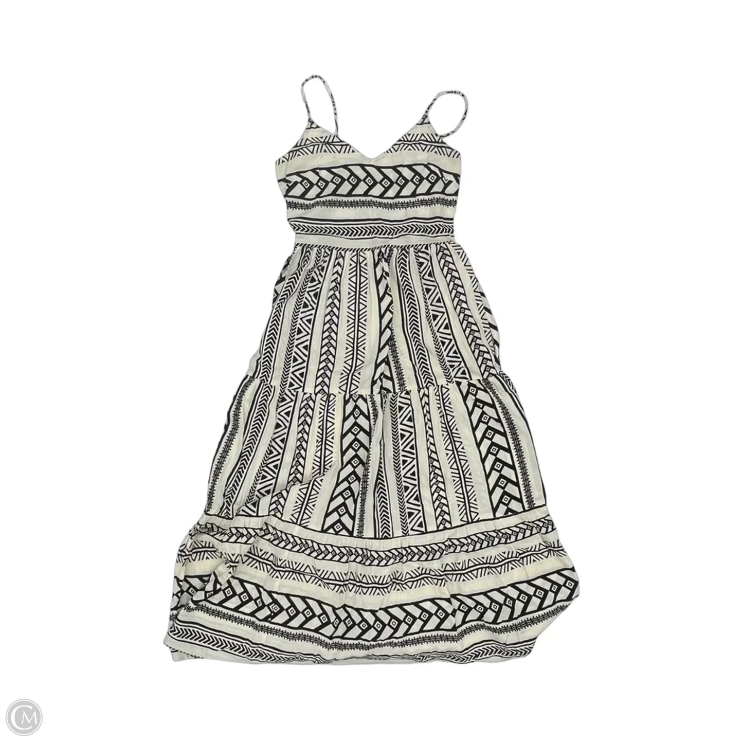 Dress Casual Maxi By Vero Moda In Black & Cream, Size: M